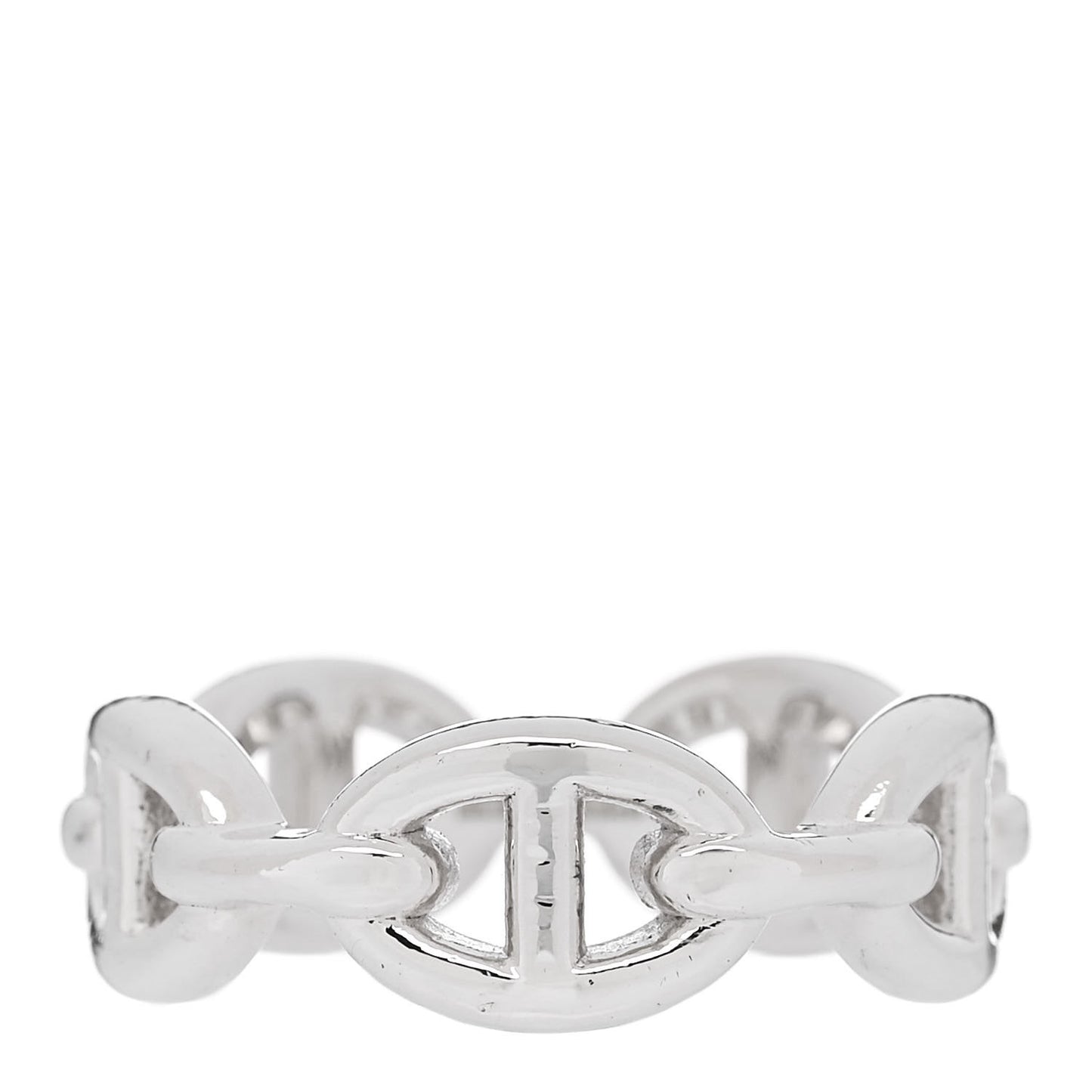 Sterling Silver PM Chaine d'Ancre Enchainee Band Ring 54 6.75