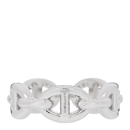 Hermes Sterling Silver PM Chaine d'Ancre Enchainee Band Ring 54 6.75 1 of 9