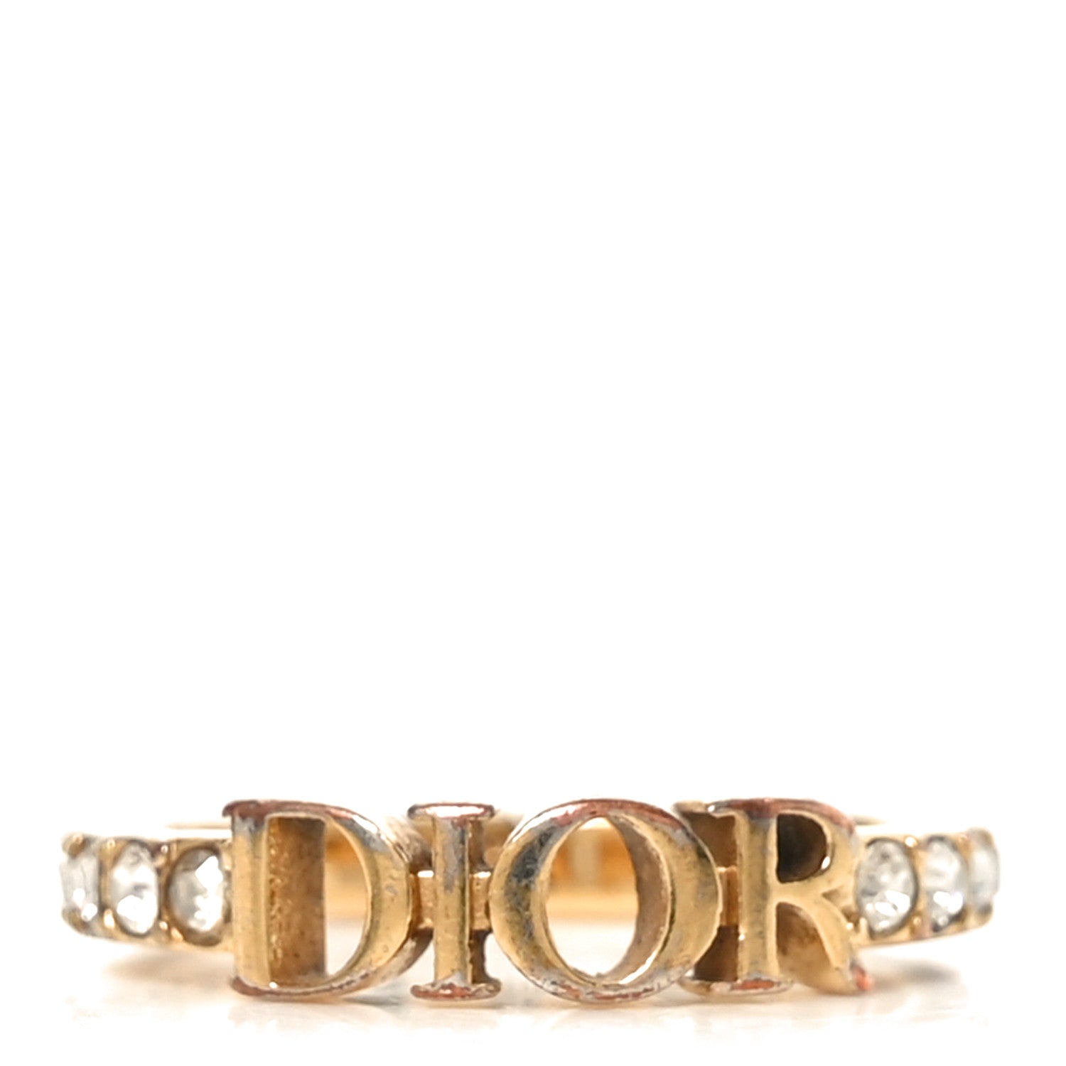 Christian Dior Metal Crystal Dio(R)evolution Ring M 52 6 Gold 1 of 4