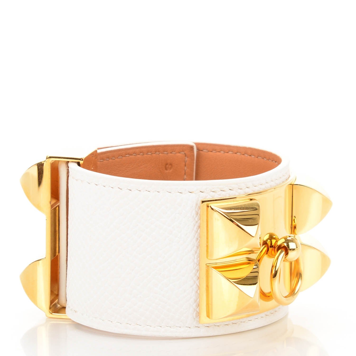 Hermes Epsom Collier de Chien CDC Bracelet S White 3 of 7