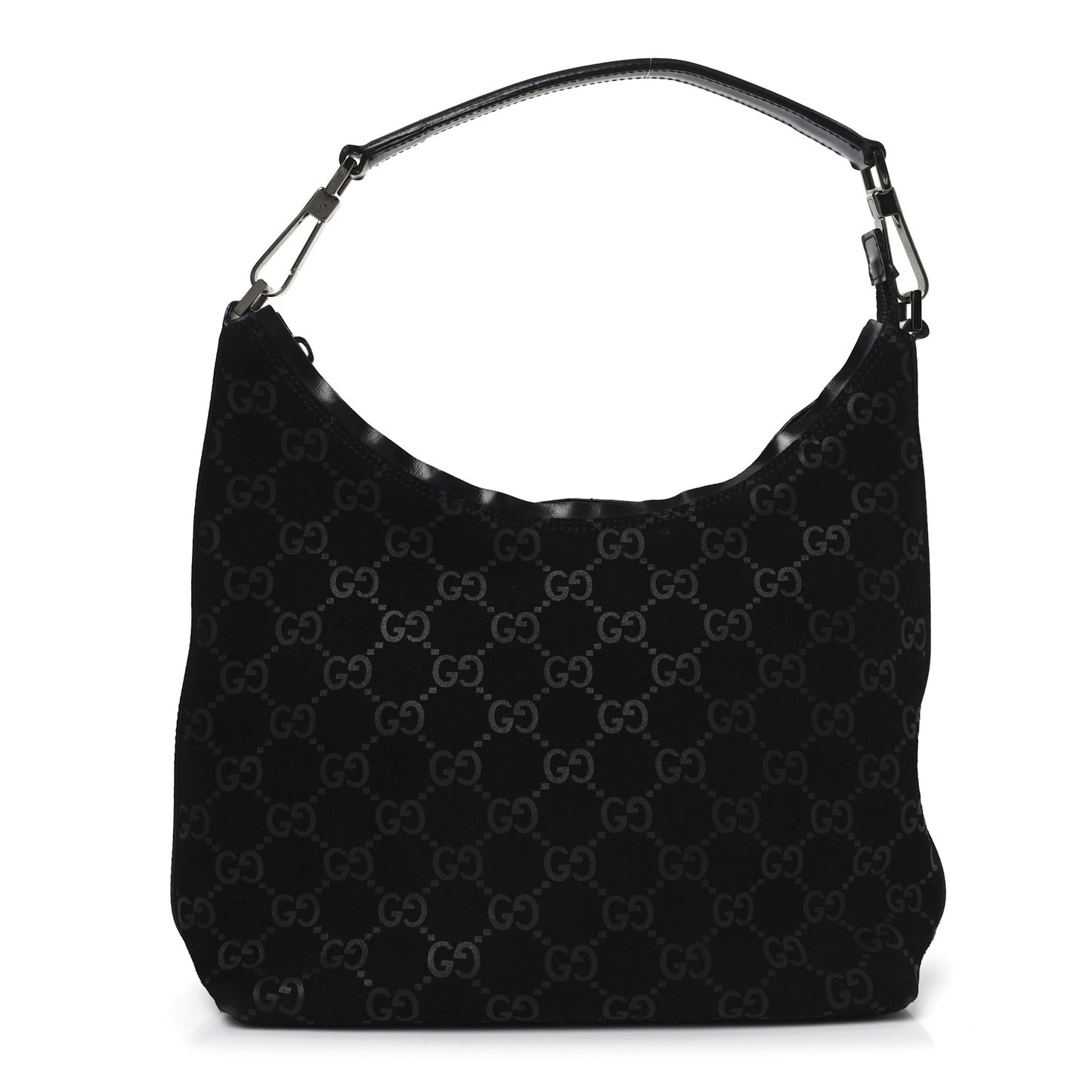 Suede Monogram Hobo Black