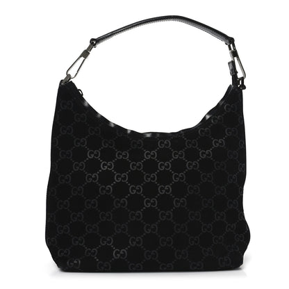 Gucci Suede Monogram Hobo Black 1 of 10
