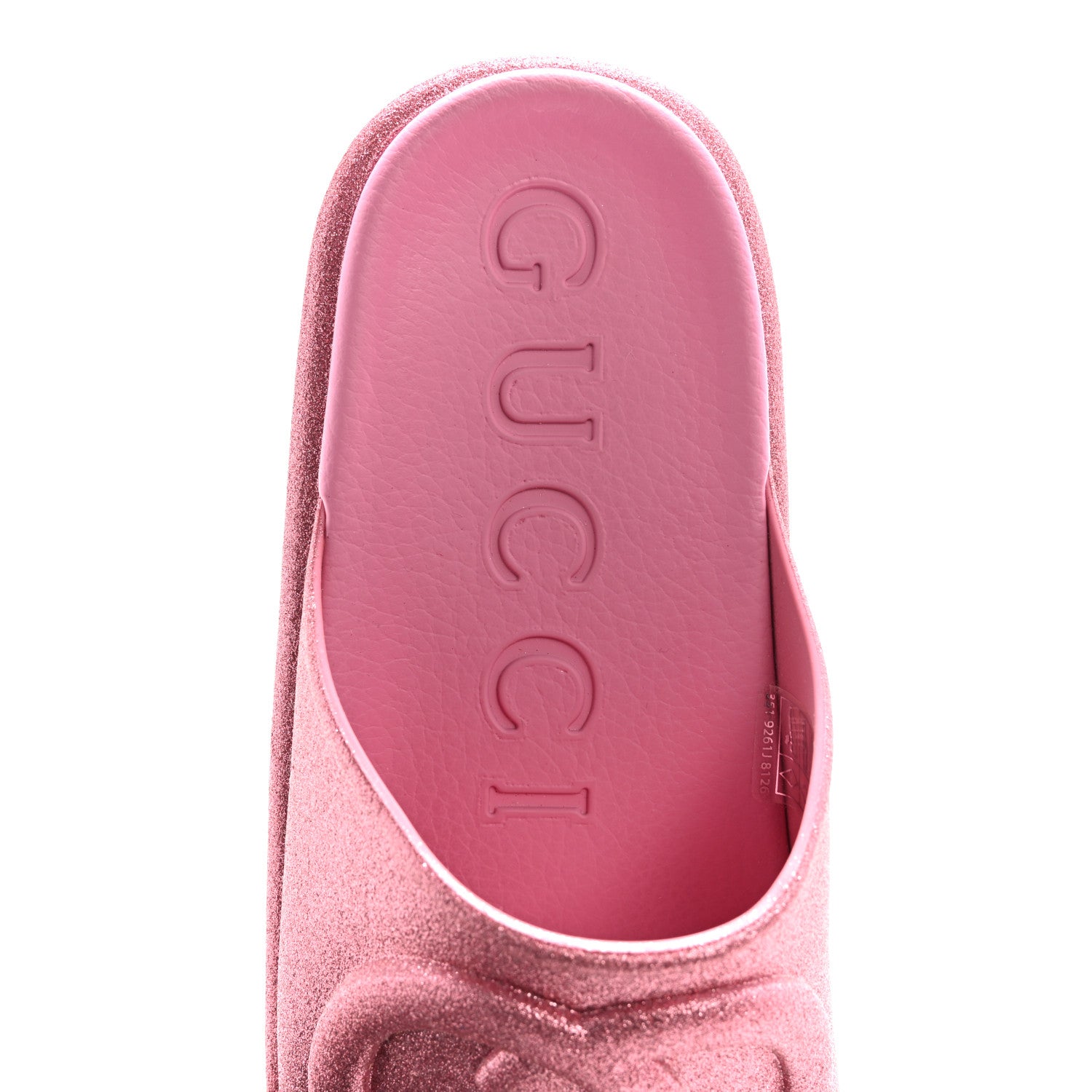 Gucci Glitter Rubber Womens Interlocking G Platform 42mm Slide Sandals 36 Rose 7 of 10