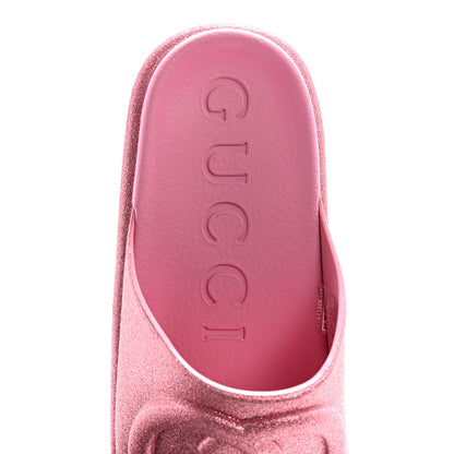 Gucci Glitter Rubber Womens Interlocking G Platform 42mm Slide Sandals 36 Rose 7 of 10