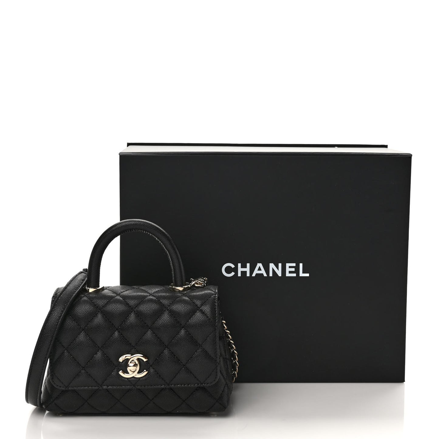 Caviar Quilted Extra Mini Coco Handle Flap Black