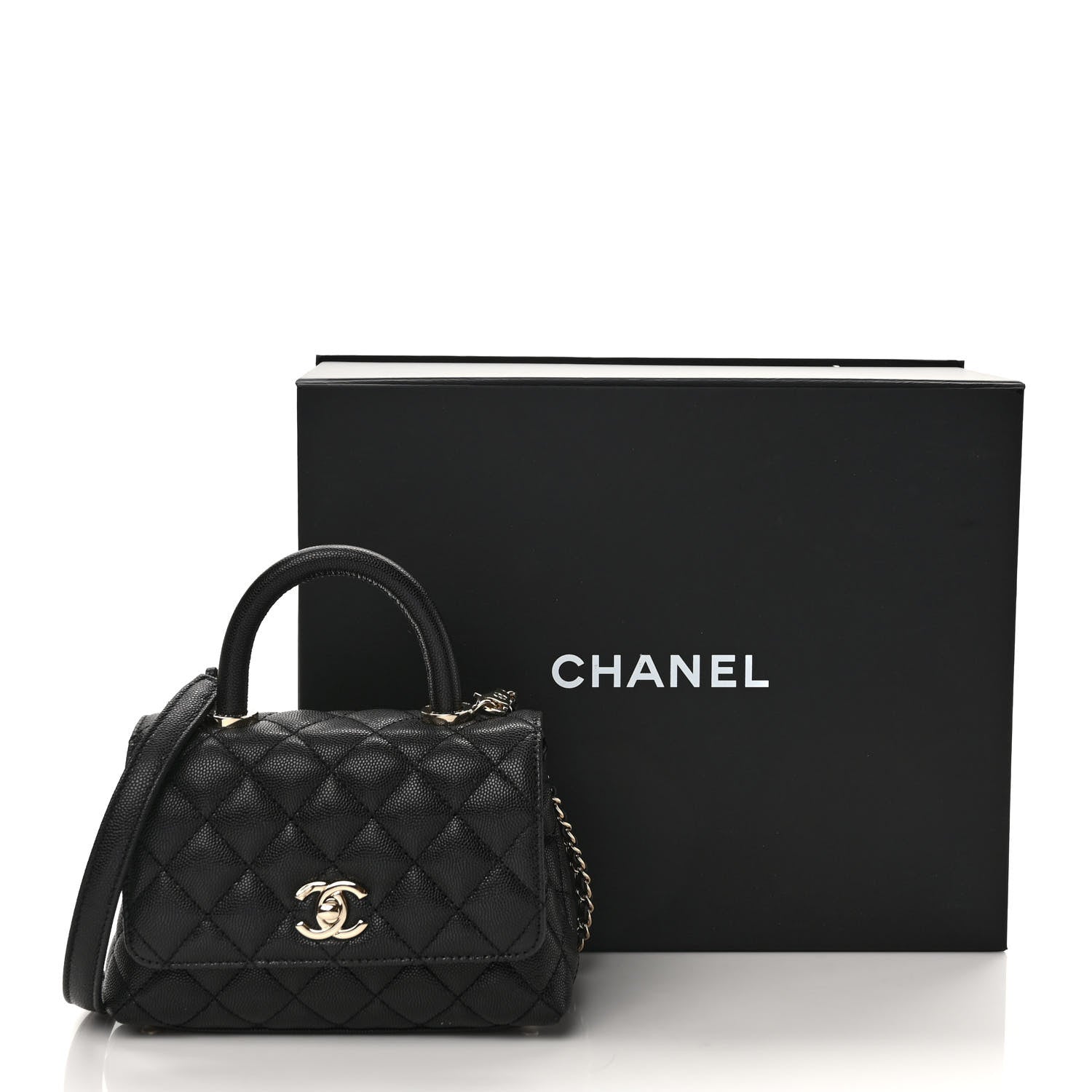 Chanel Caviar Quilted Extra Mini Coco Handle Flap Black 10 of 10