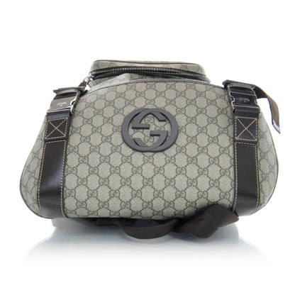 Gucci GG Supreme Monogram Interlocking G Double Buckle Backpack 6 of 9