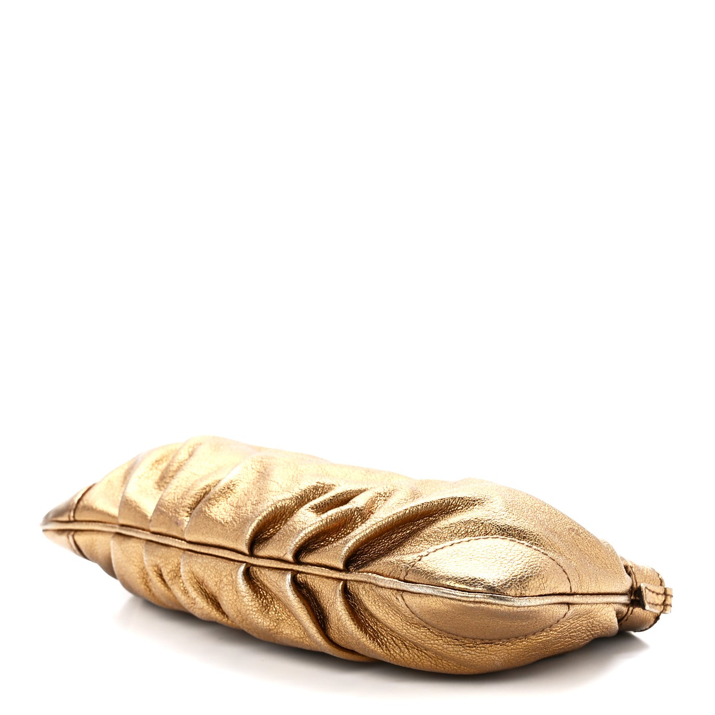 Calfskin Chain Clutch Gold