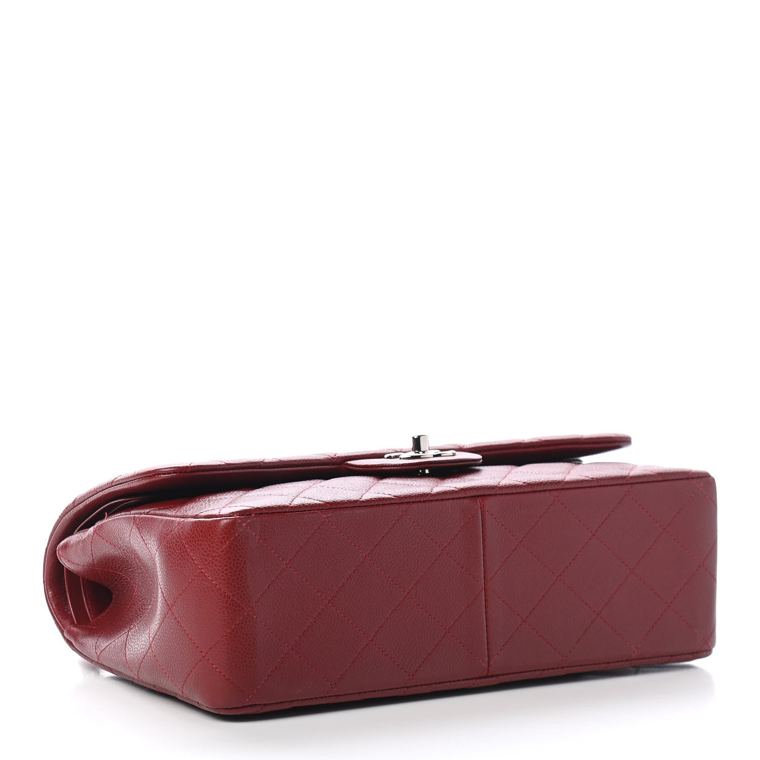 Chanel Caviar Quilted Jumbo Double Flap Dark Red 4 of 9