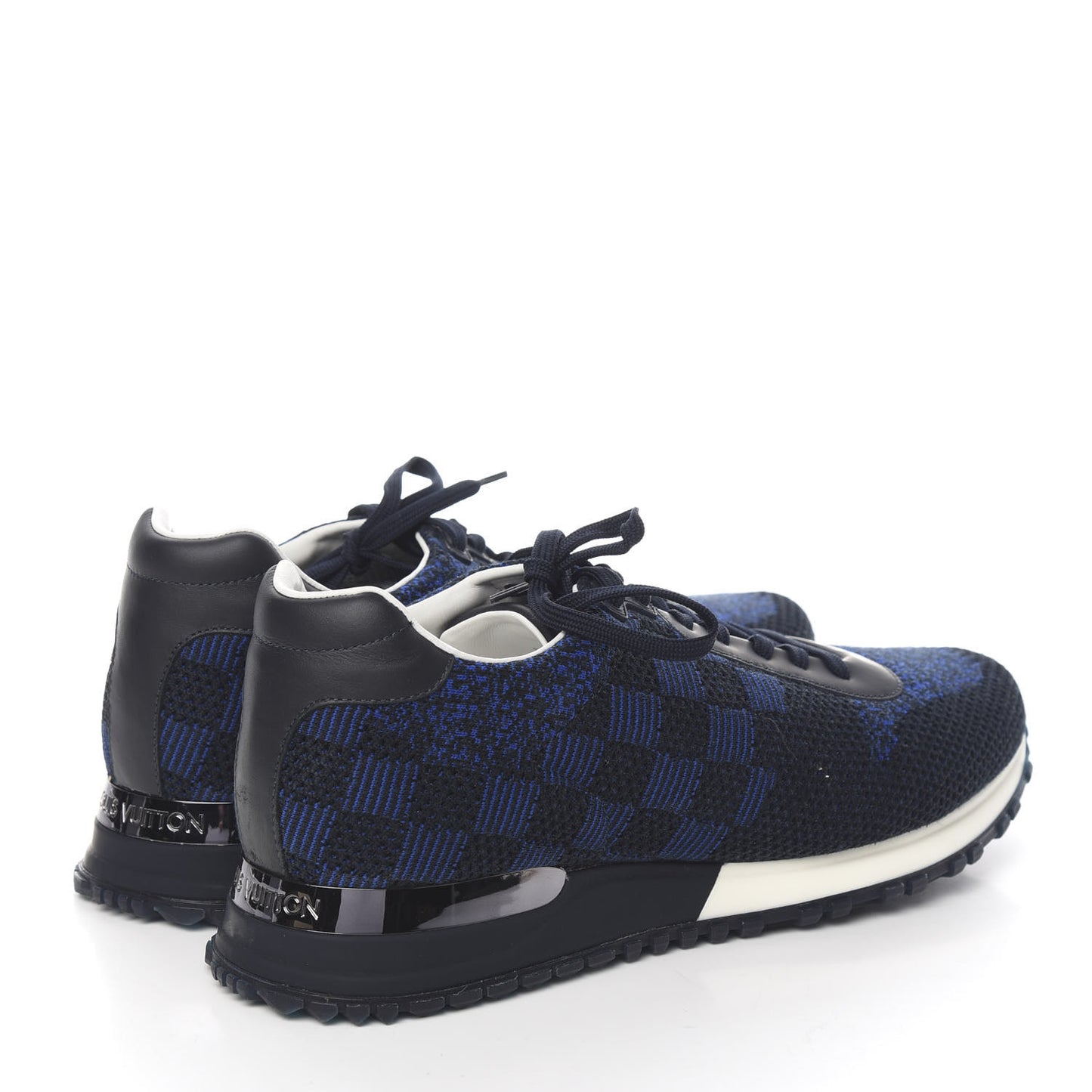 Calfskin Damier Run Away Sneakers 9 Pacific Blue