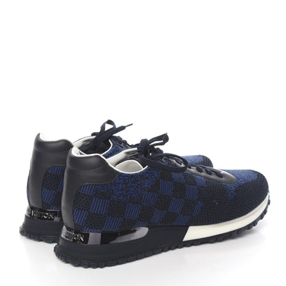 Louis Vuitton Calfskin Damier Run Away Sneakers 9 Pacific Blue 4 of 9