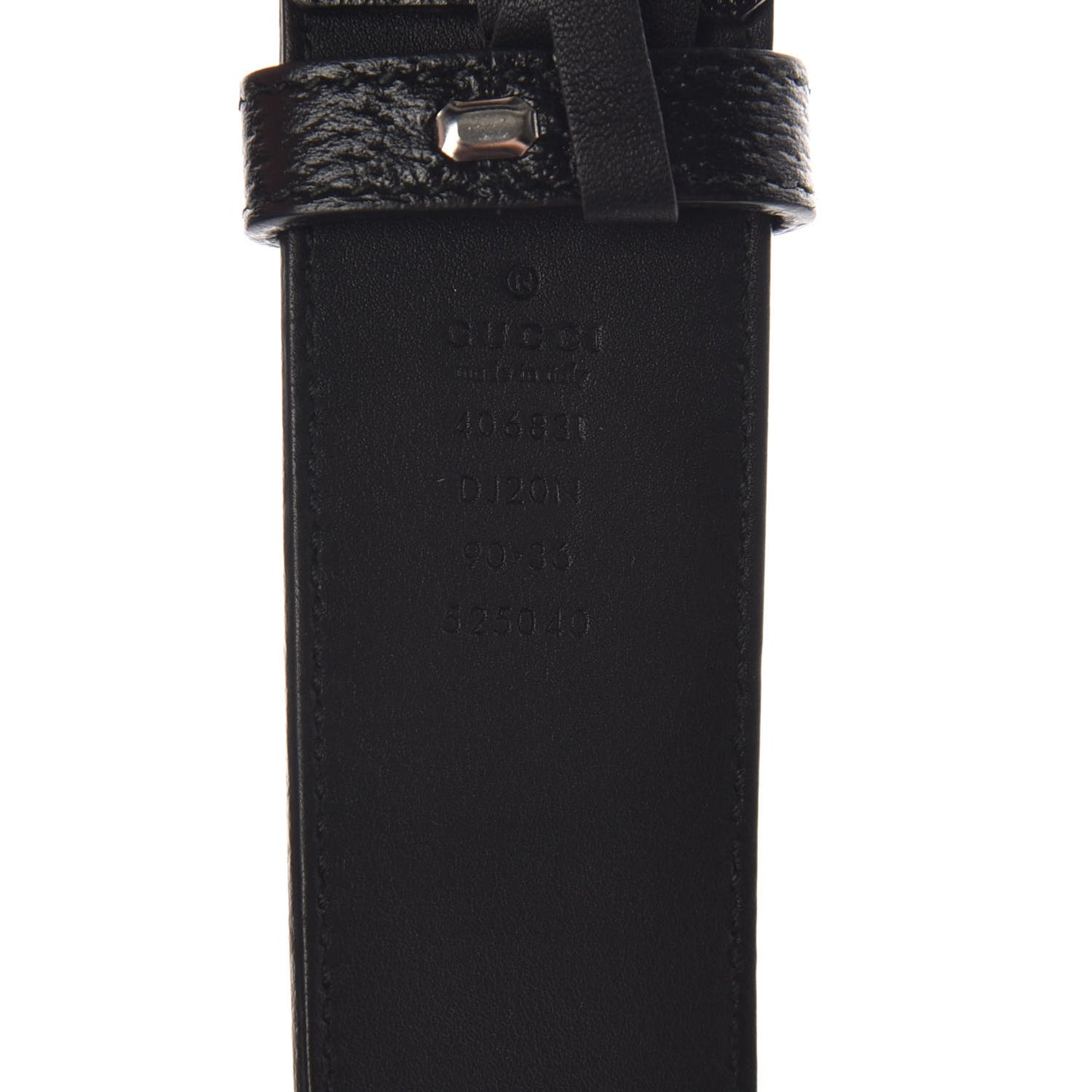 Textured Dollar Calfskin Nickel Double G 40mm Belt 90 36 Black