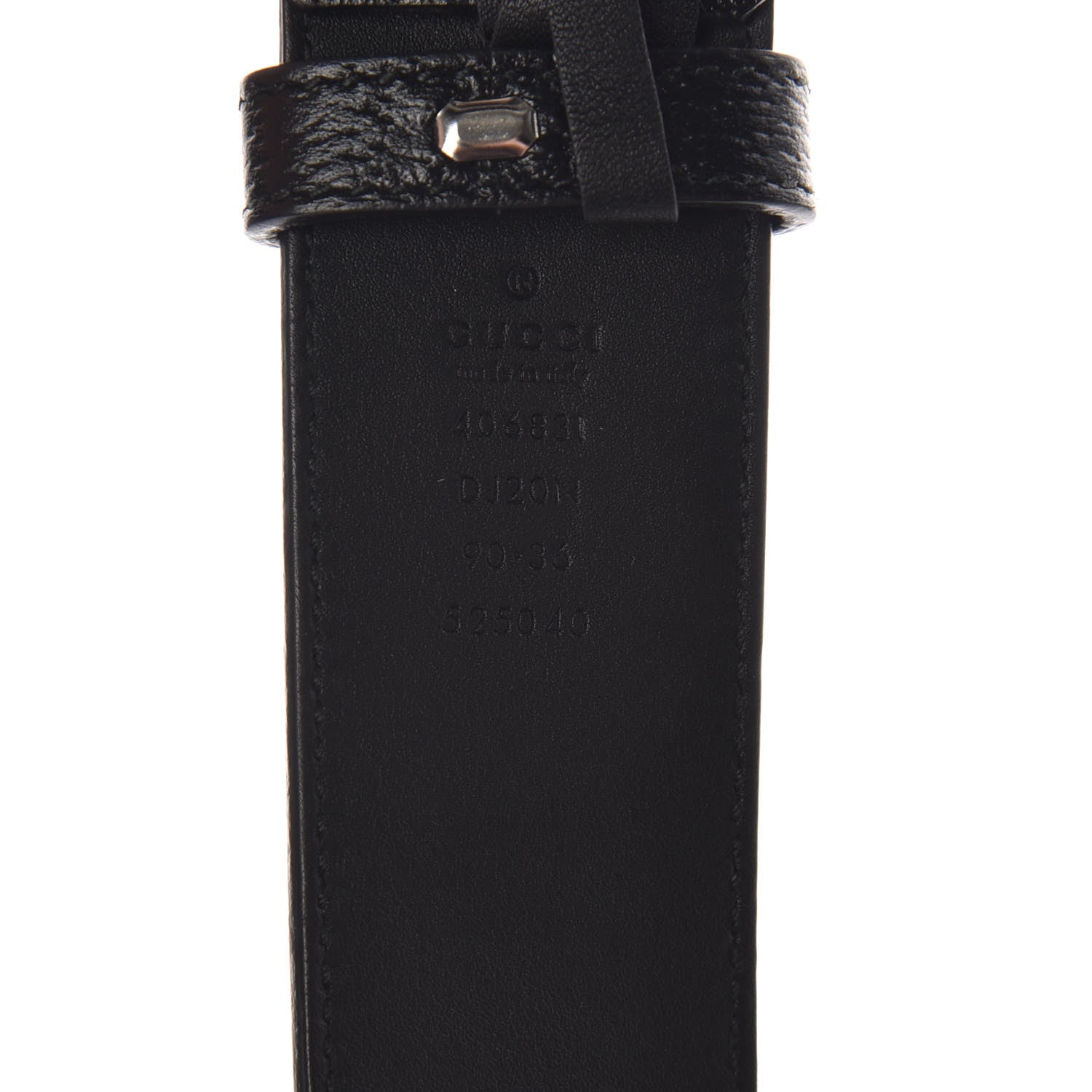 Gucci Textured Dollar Calfskin Nickel Double G 40mm Belt 90 36 Black 4 of 7