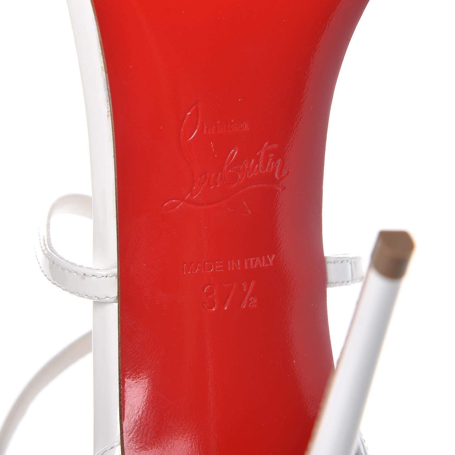 Christian Louboutin Patent Calfskin Choca 100 Sandals 37.5 Latte 6 of 8