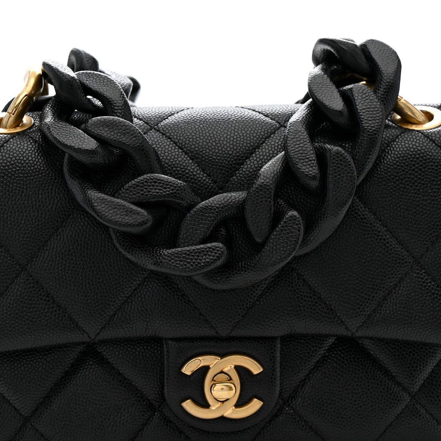 Caviar Quilted Funky Match Mini Flap Black