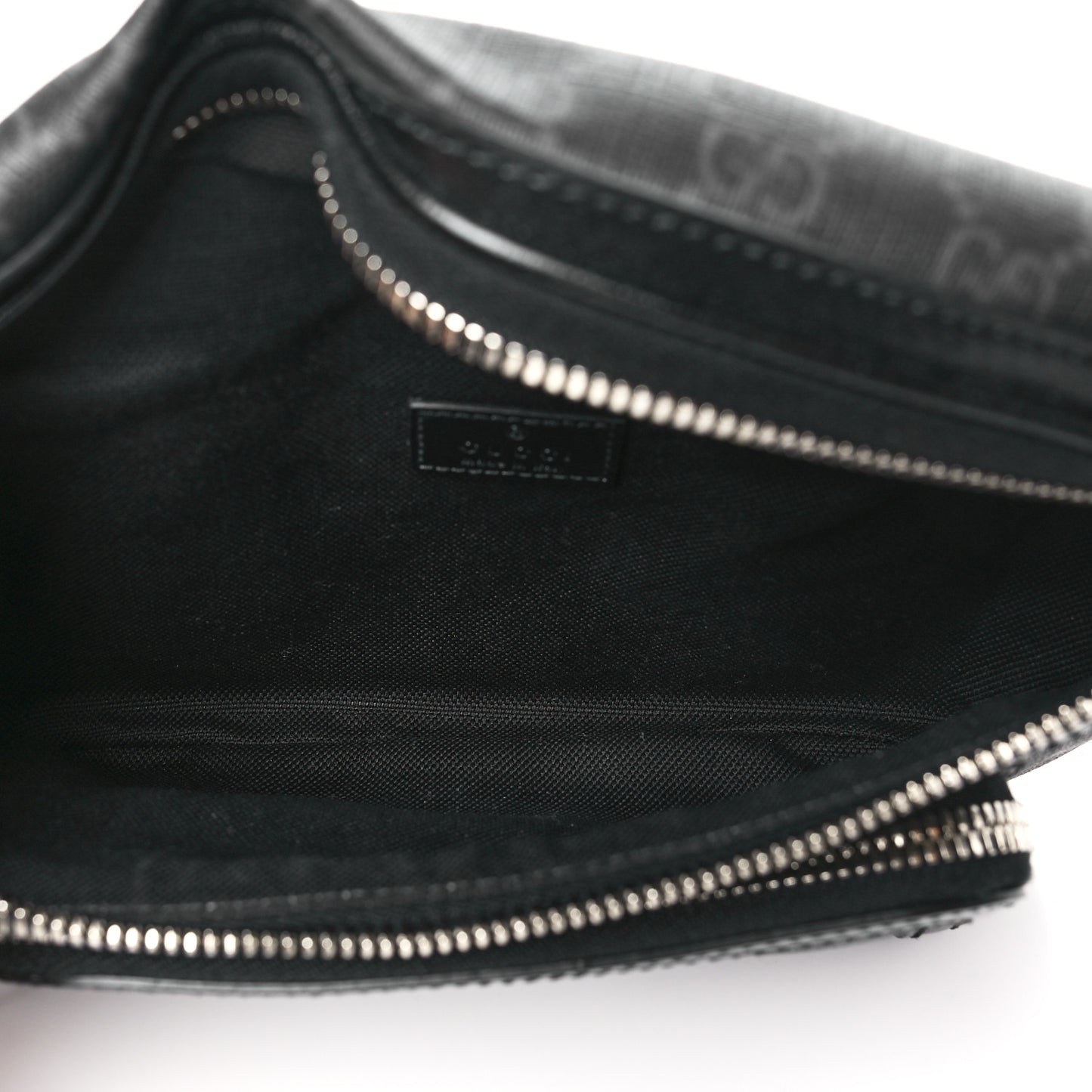 GG Supreme Monogram Textured Calfskin Retro Interlocking G Belt Bag Black