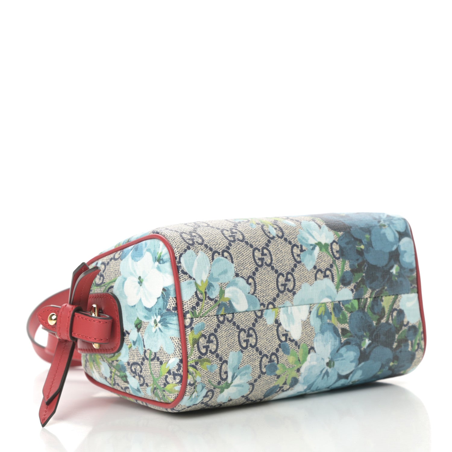 Gucci GG Supreme Monogram Blooms Mini Boston Navy Blue Hibiscus 4 of 10