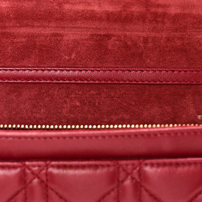 Christian Dior Lambskin Cannage Dioraddict Wallet On Chain Clutch Fuchsia 6 of 10