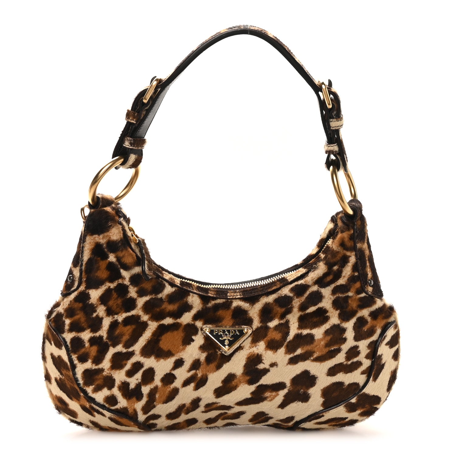 Prada Calf Hair Leopard Print Shoulder Bag Avorio 1 of 9