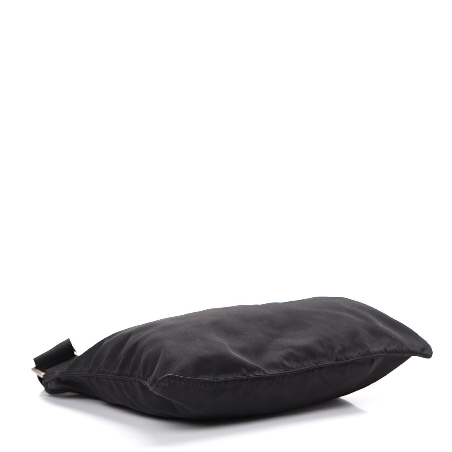 Nylon Flat Messenger Bag Black