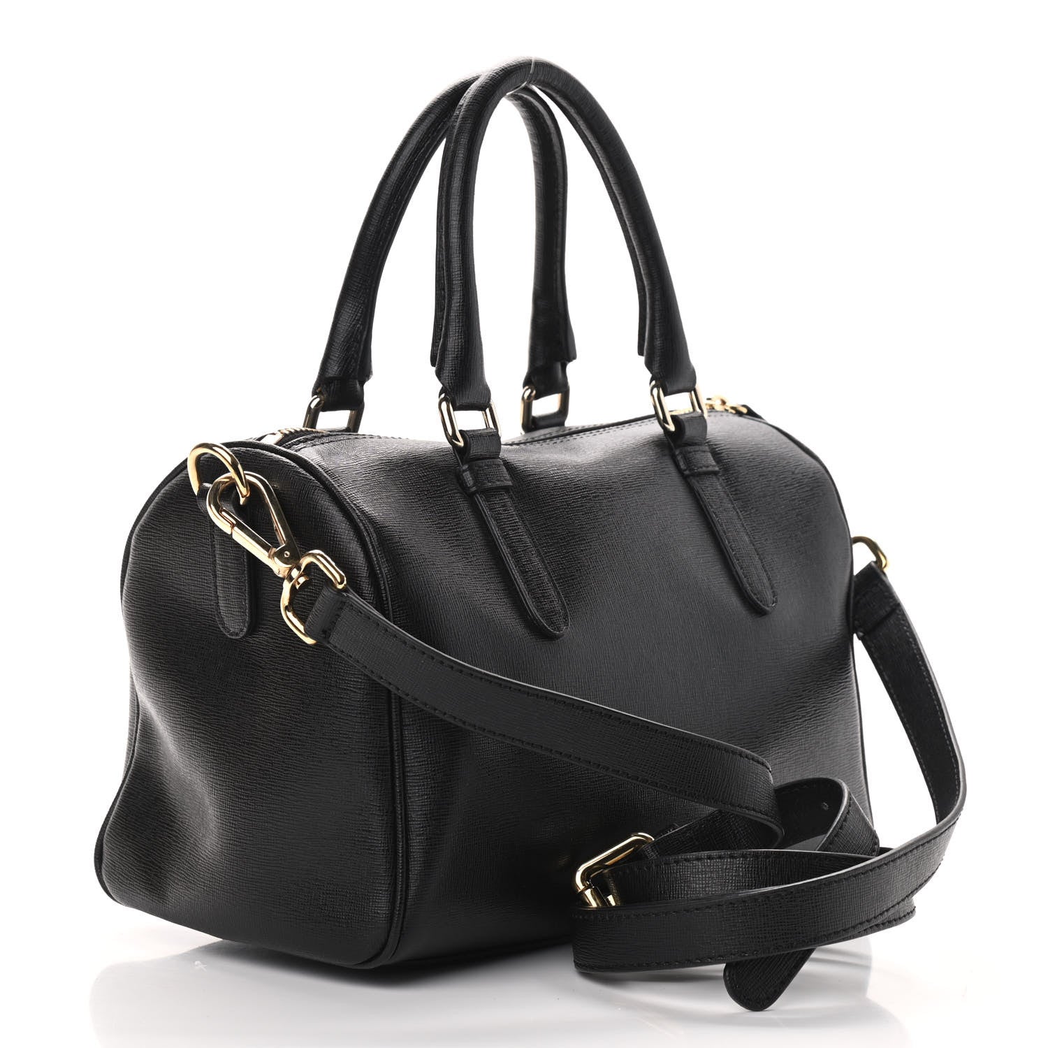 Versace Saffiano Calfskin Palazzo Duffle Bag Black 3 of 8