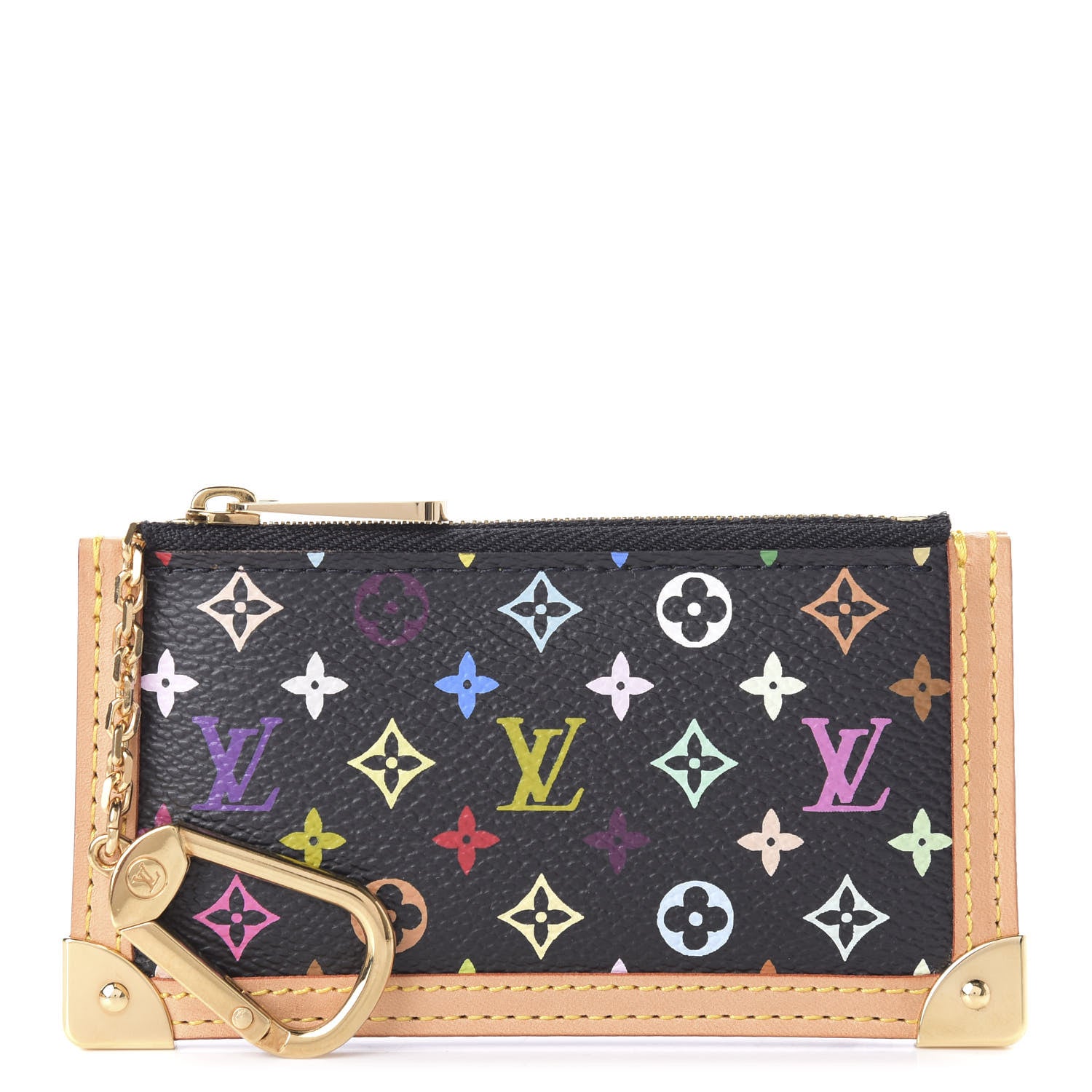 Louis Vuitton Monogram Multicolor Key Pouch Black 1 of 9