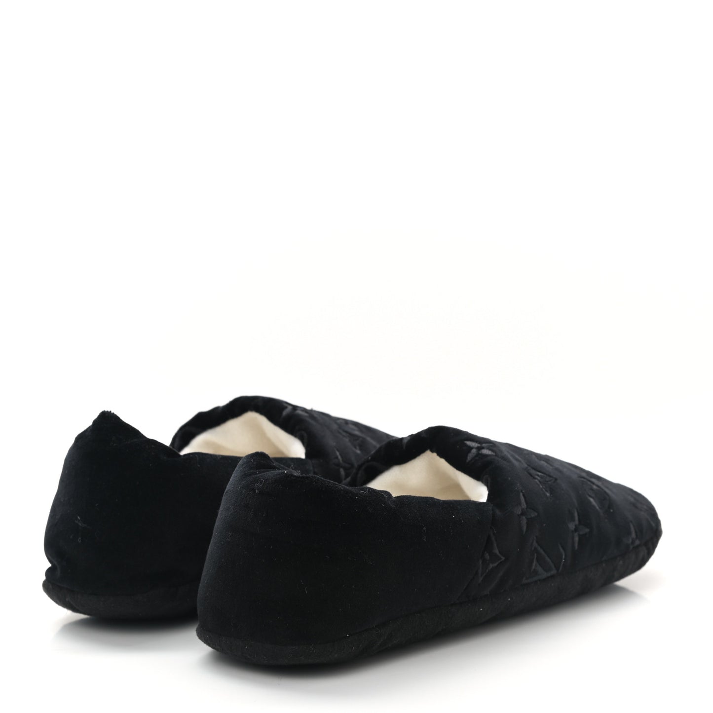 Velvet Embroidered Monogram Dreamy Slipper 37 Black