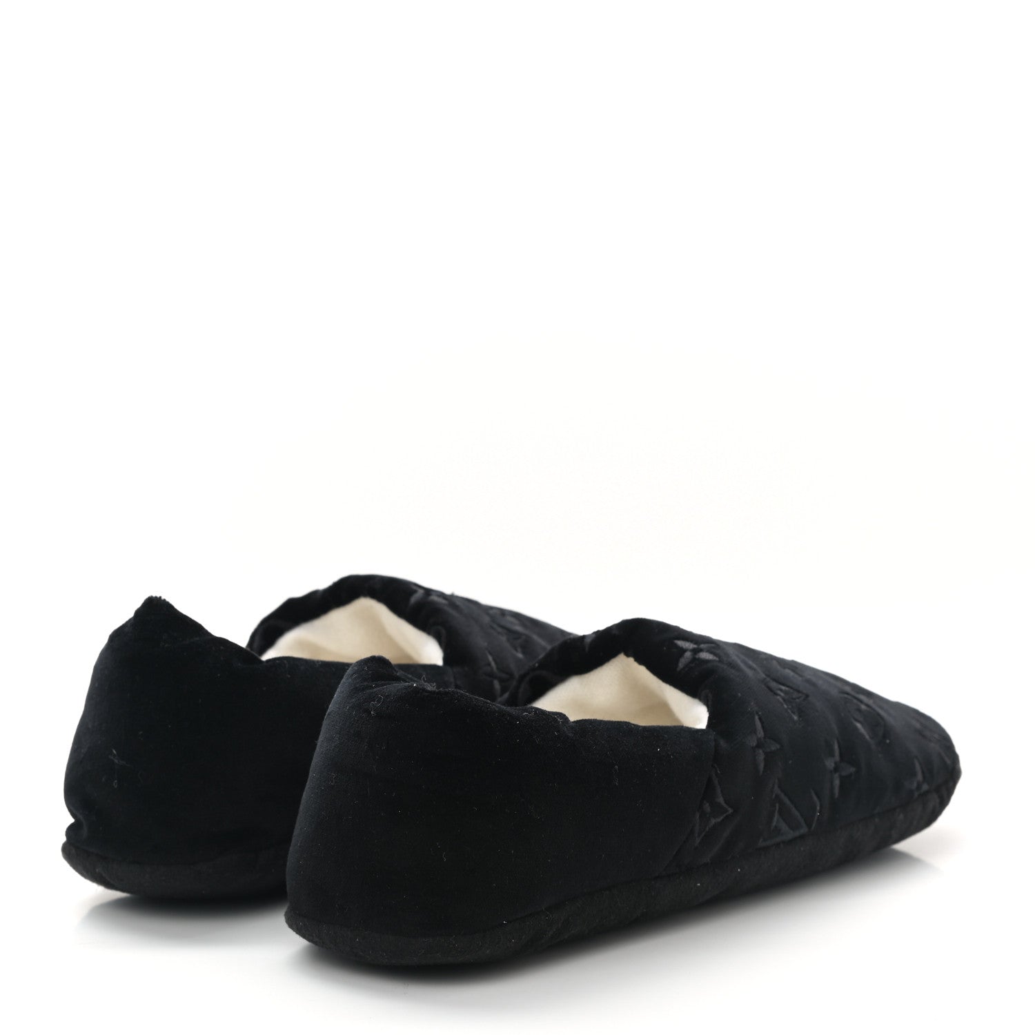 Louis Vuitton Velvet Embroidered Monogram Dreamy Slipper 37 Black 4 of 8