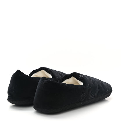 Louis Vuitton Velvet Embroidered Monogram Dreamy Slipper 37 Black 4 of 8