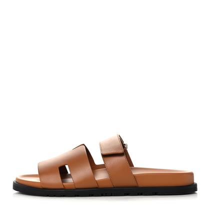 Hermes Calfskin Mens Chypre Sandals 43 Gold 1 of 9