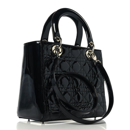 Christian Dior Patent Cannage Medium Lady Dior Black 3 of 12