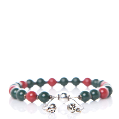 Gucci Sterling Silver Wood Boule Britt Bracelet Green 3 of 6