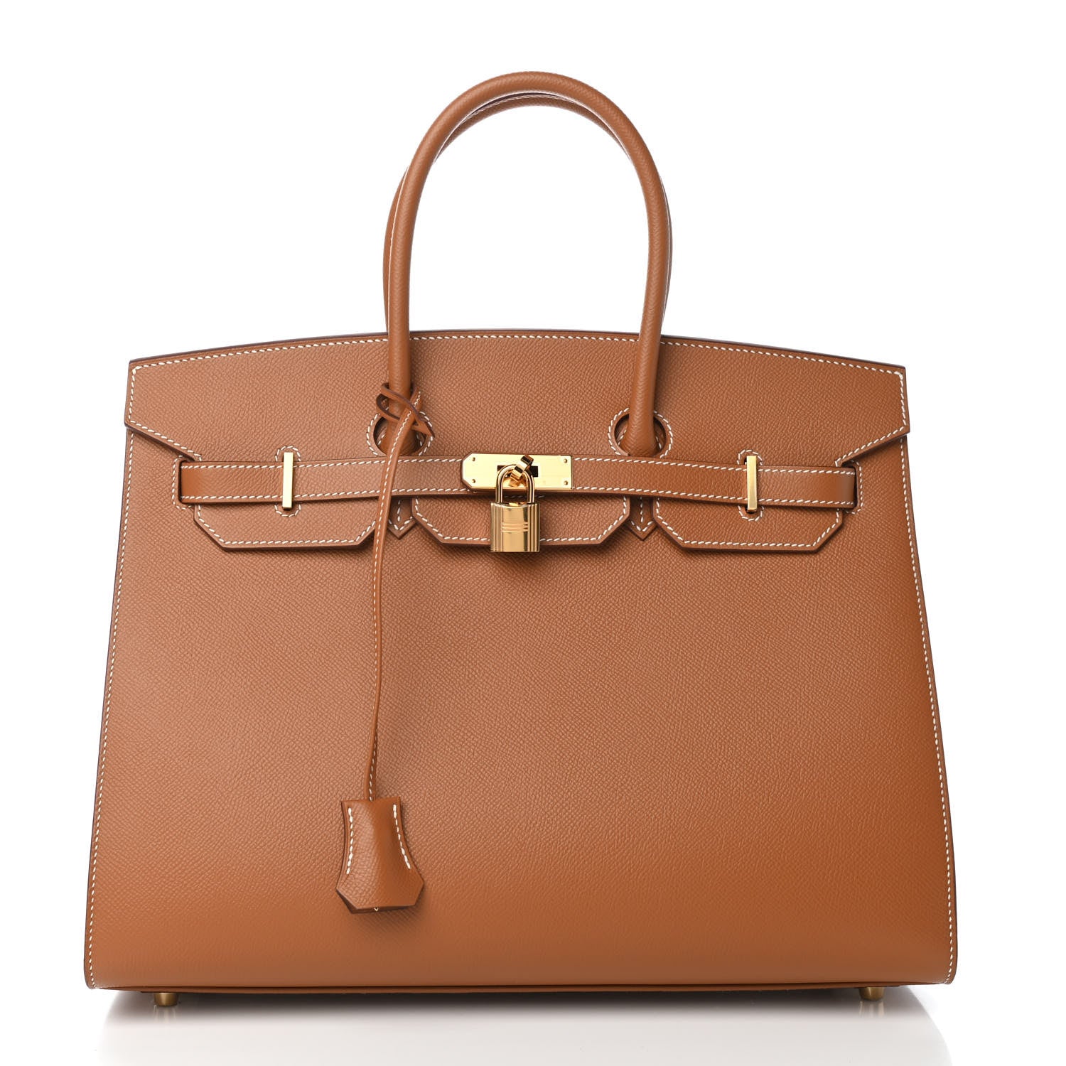 Hermes Madame Calfskin Birkin Sellier 35 Gold 1 of 11