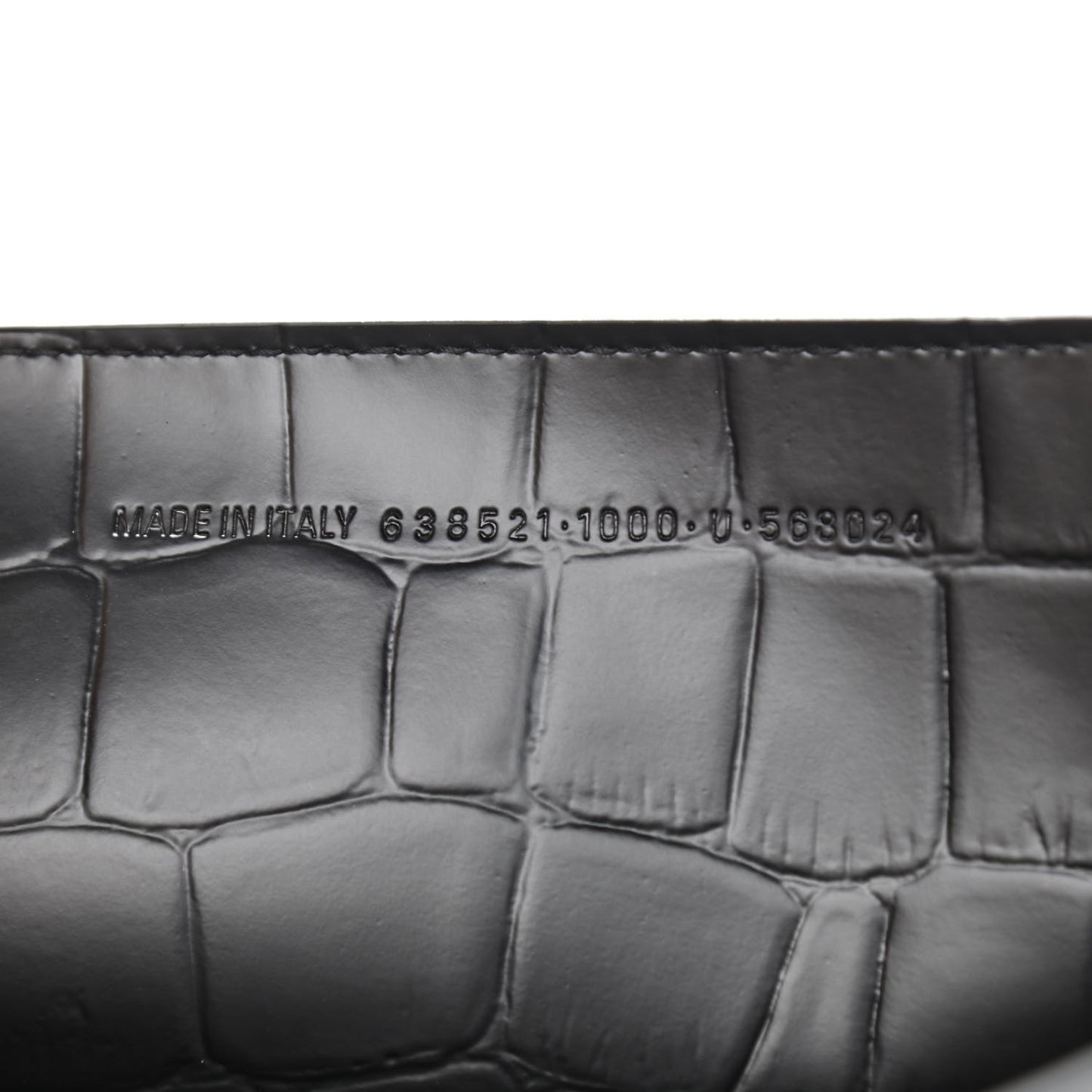 Semi Shiny Calfskin Crocodile Embossed Neo Classic Black Hardware S City Black