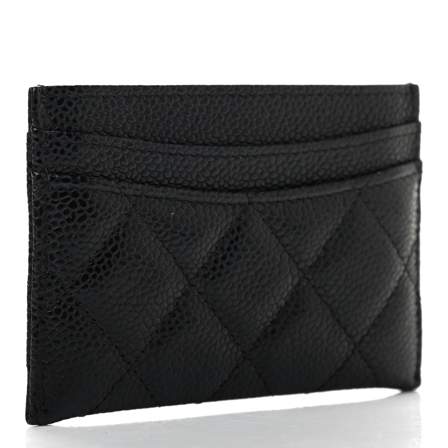 Caviar Quilted Card Holder Black