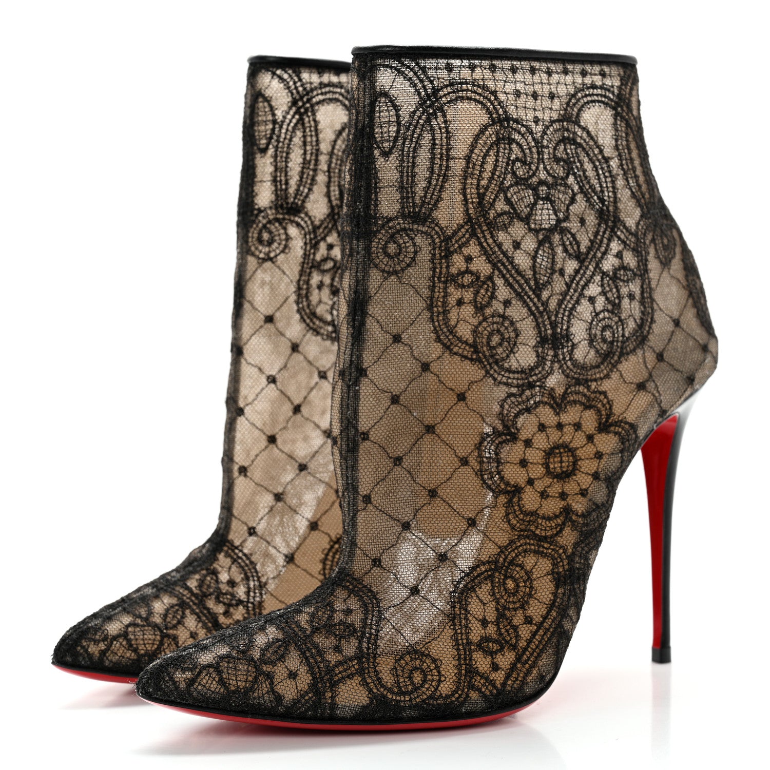 Christian Louboutin Lace Gipsybootie 100 Ankle Boots 36.5 Black 3 of 9