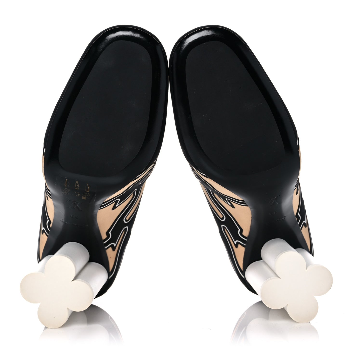 Calfskin Swift Loafers 39 Black White