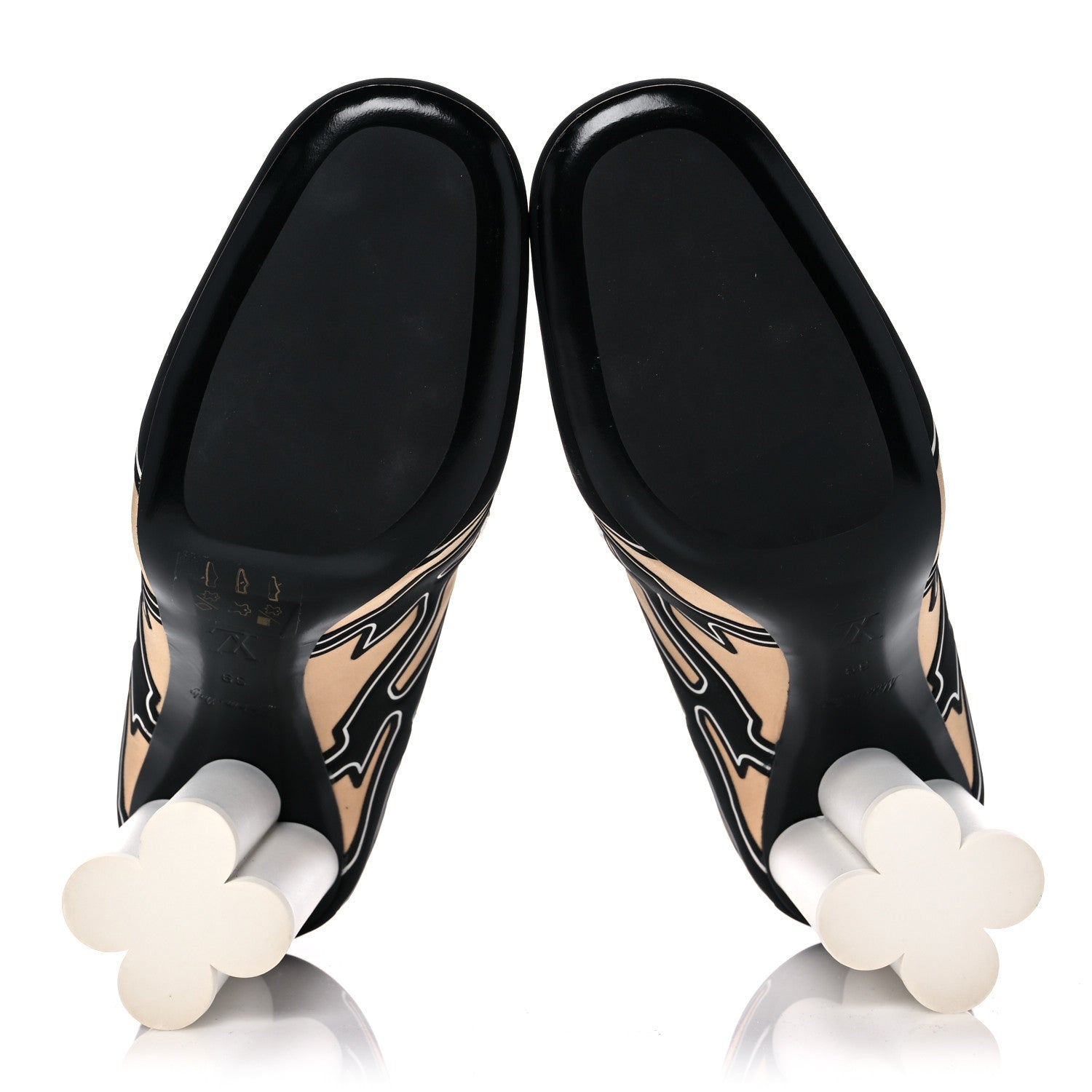 Louis Vuitton Calfskin Swift Loafers 39 Black White 5 of 8