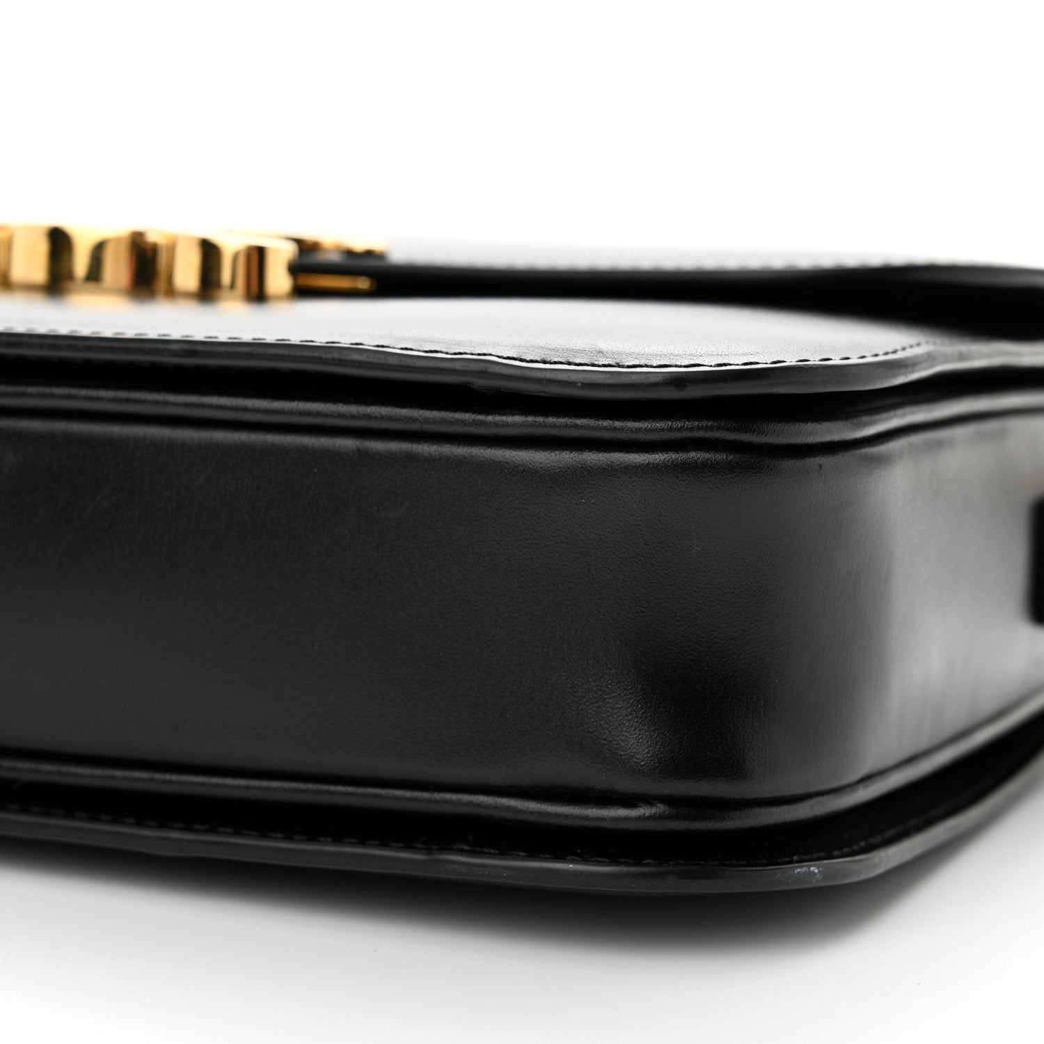 Celine Shiny Calfskin Medium Triomphe Black 10 of 12