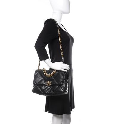 Chanel Lambskin Quilted Large 19 Flap Black 2 of 11