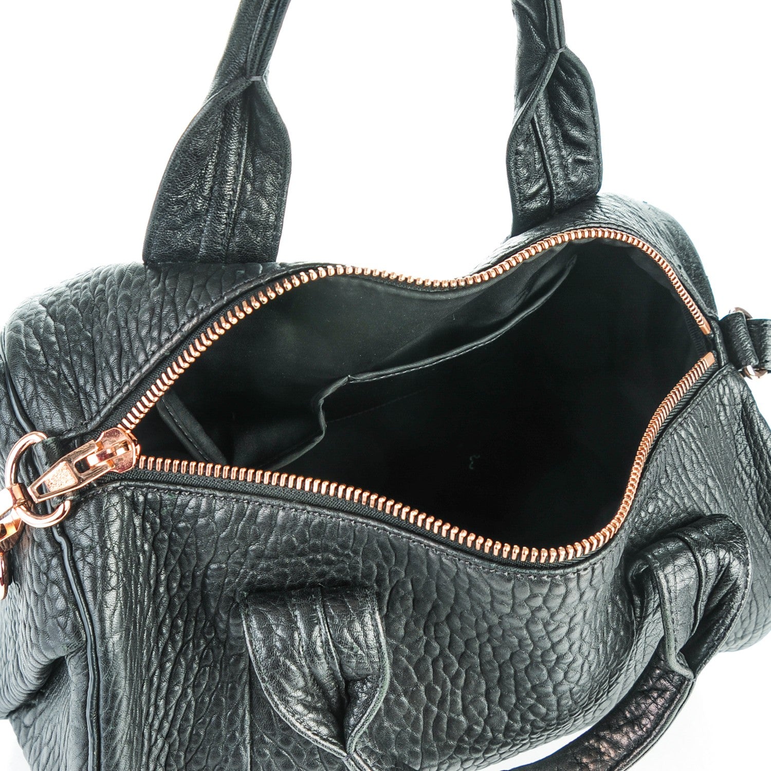 Alexander Wang Pebbled Lambskin Rocco Black Rose Gold Hardware 5 of 8