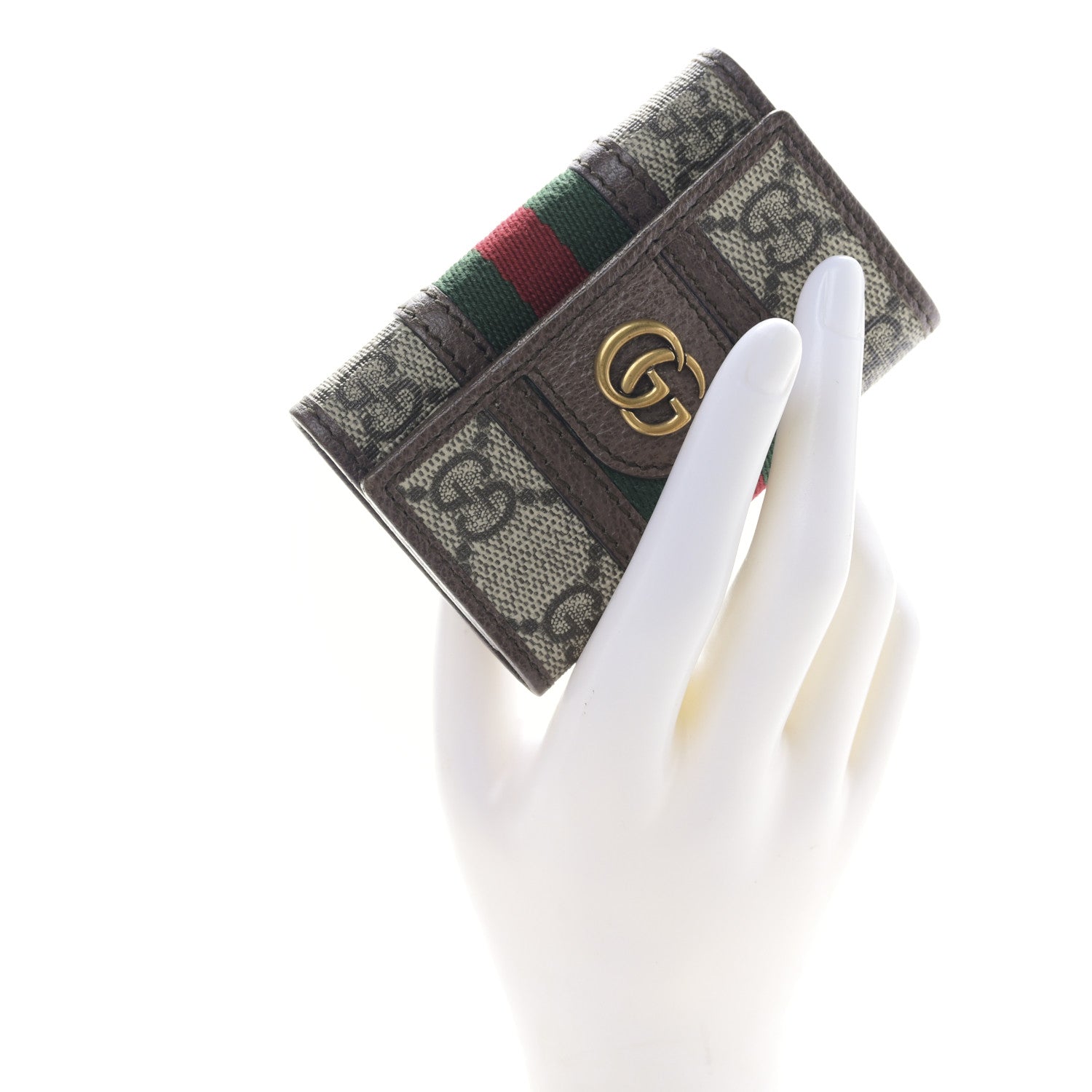Gucci GG Supreme Monogram Web Ophidia 6 Key Holder Case Beige New Acero 2 of 8