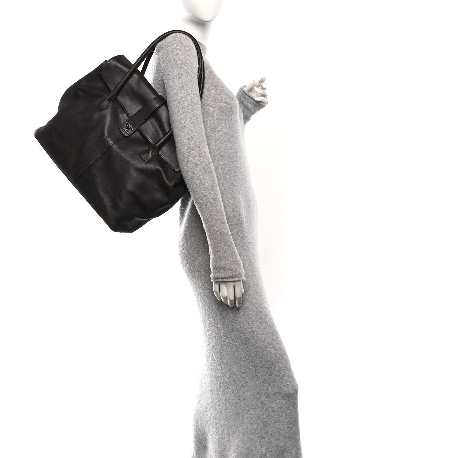 Chanel Calfskin Carrying Case Dark Brown 2 of 10