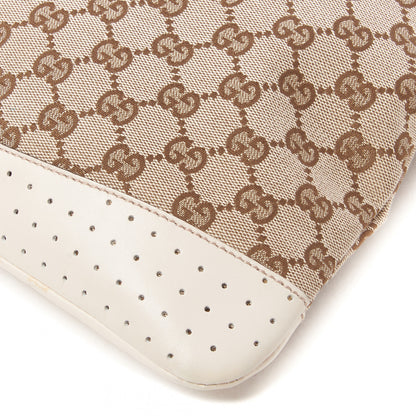 Gucci Monogram Calfskin Perforated Medium Flat Messenger Bag Off White 4 of 10