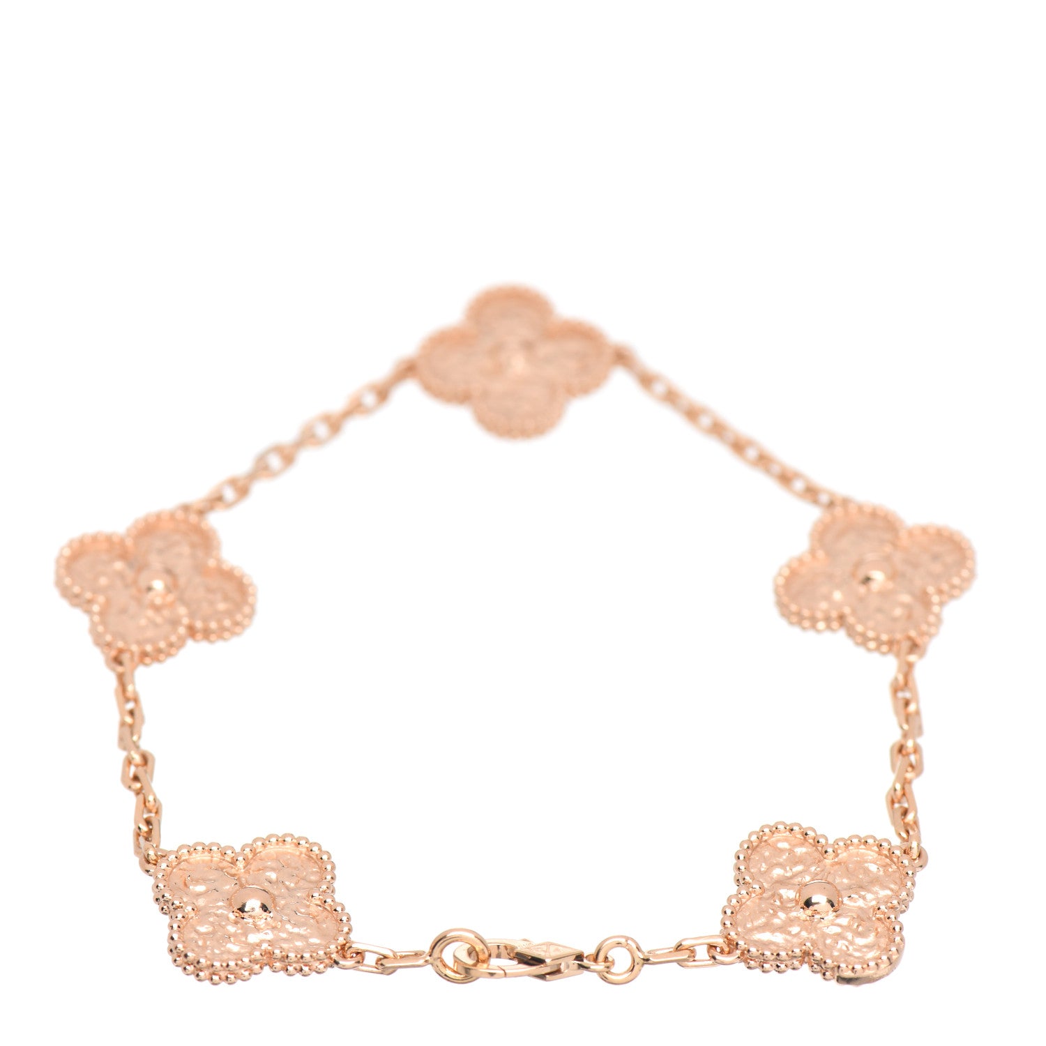 Van Cleef & Arpels 18K Rose Gold 5 Motifs Vintage Alhambra Bracelet 3 of 5