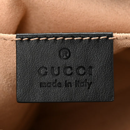 Gucci Calfskin Matelasse Mini GG Marmont Chain Shoulder Bag Black 6 of 10