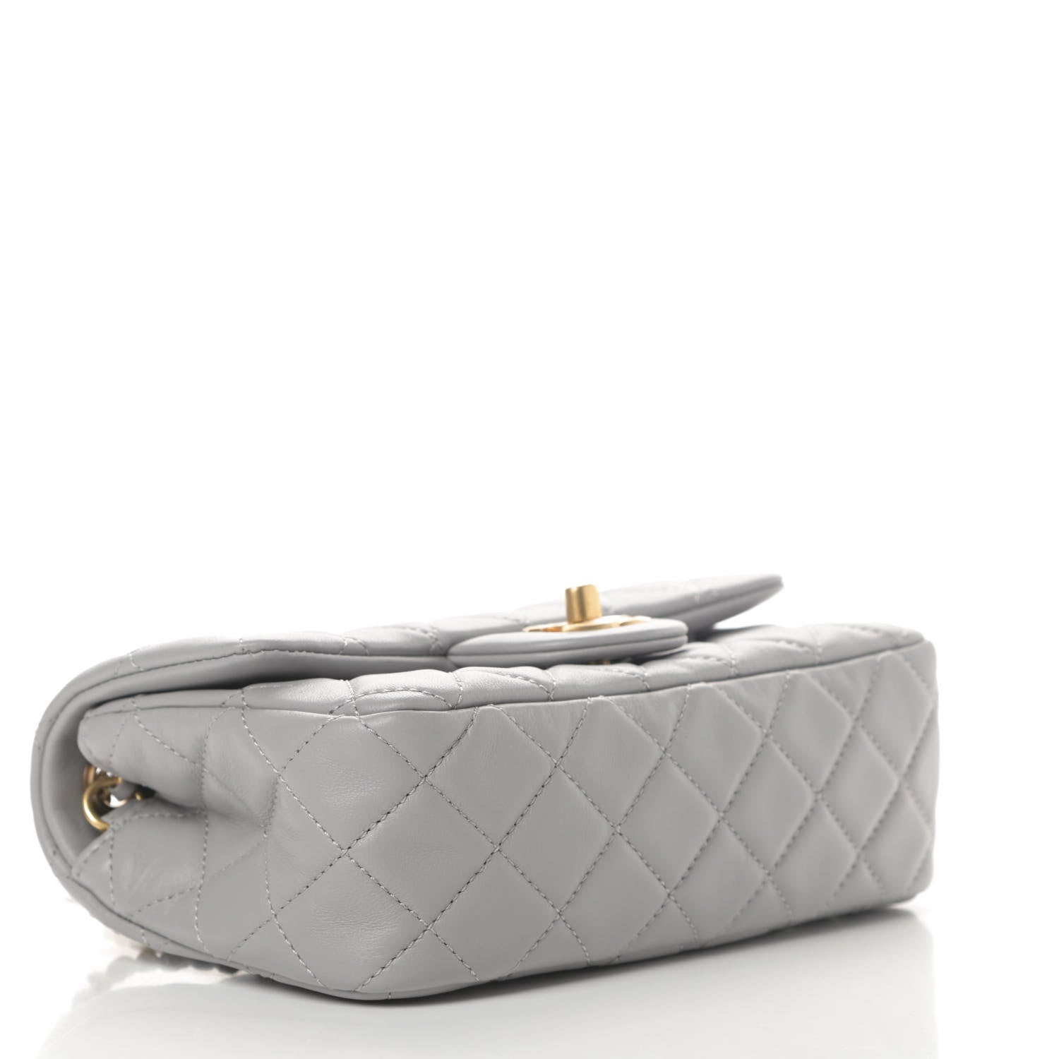 Chanel Lambskin Quilted Mini Rectangular Pearl Crush Flap Grey 4 of 12