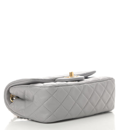 Chanel Lambskin Quilted Mini Rectangular Pearl Crush Flap Grey 4 of 12