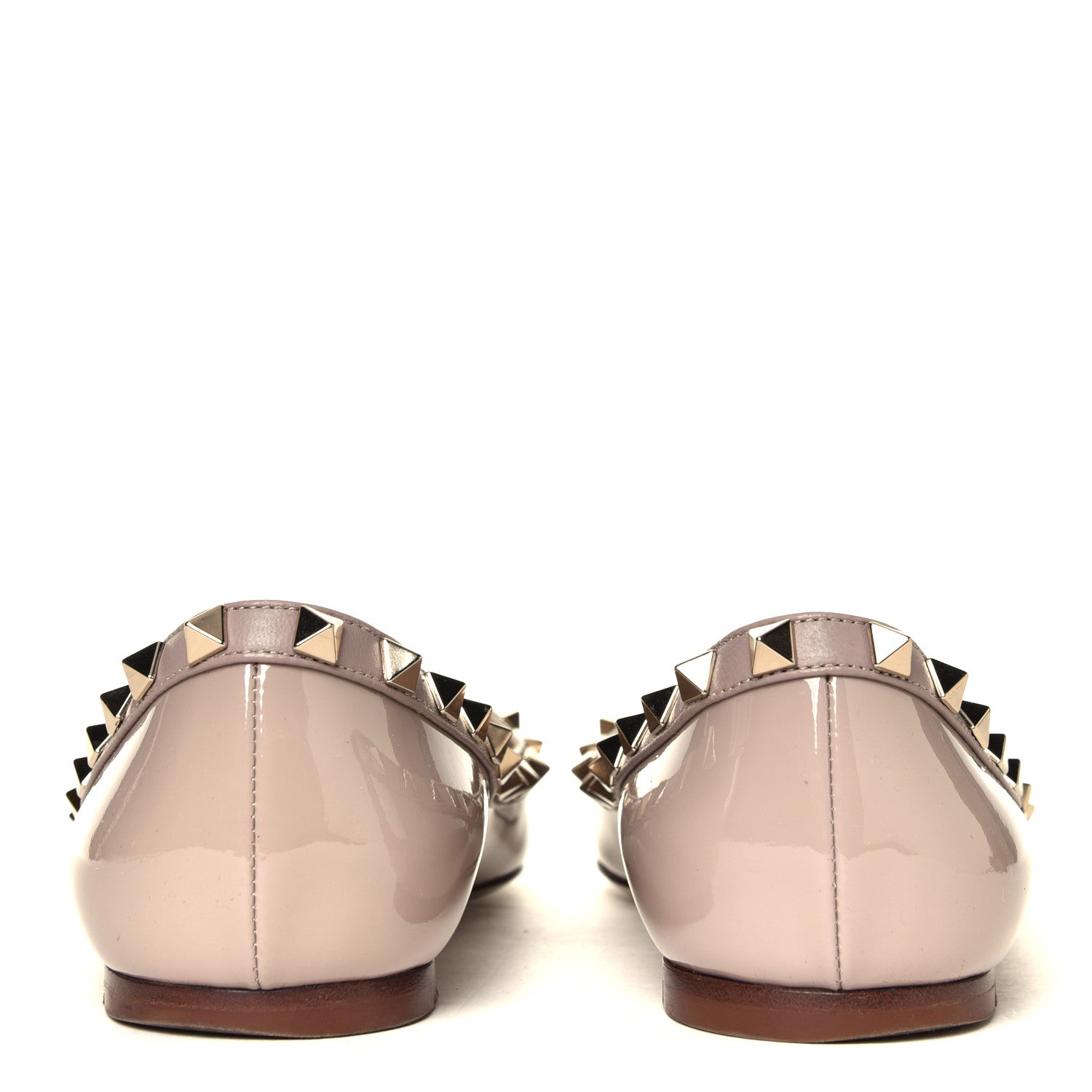 Valentino Garavani Patent Rockstud Ballerina Flats 37.5 Poudre 5 of 6
