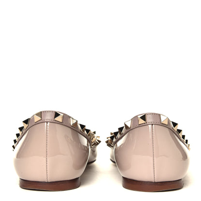 Valentino Garavani Patent Rockstud Ballerina Flats 37.5 Poudre 5 of 6